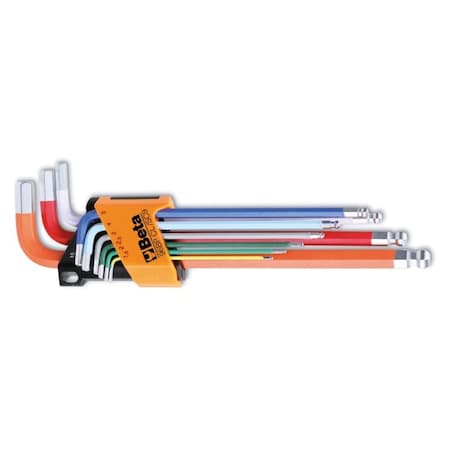 Beta 96BP-CL Set of 9 Color Coded, Ball End Hex Keys, Metric 1.5mm-10mm 000961619